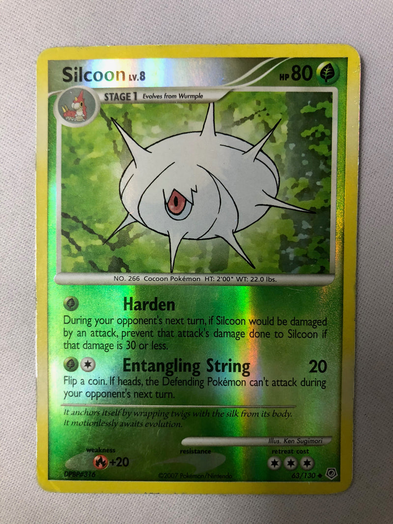 Silcoon 63/130 Diamond & Pearl Reverse Holo Uncommon Pokemon Card NM