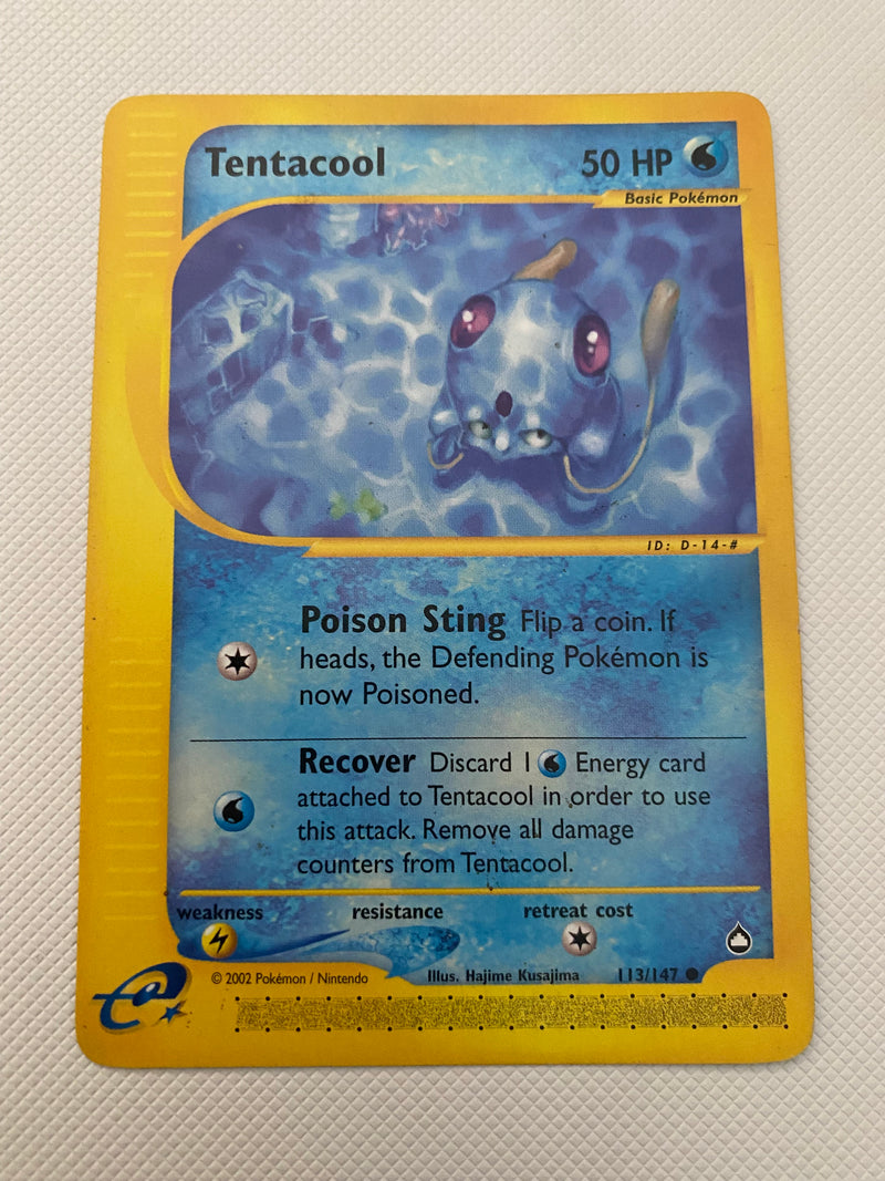 Tentacool 113/147 Common Pokemon Card  Aquapolis Naer Mint