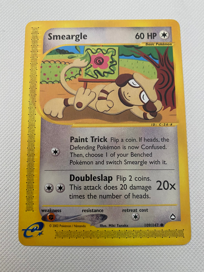 Smeargle 109/147 Aquapolis Common Pokemon Card Naer Mint