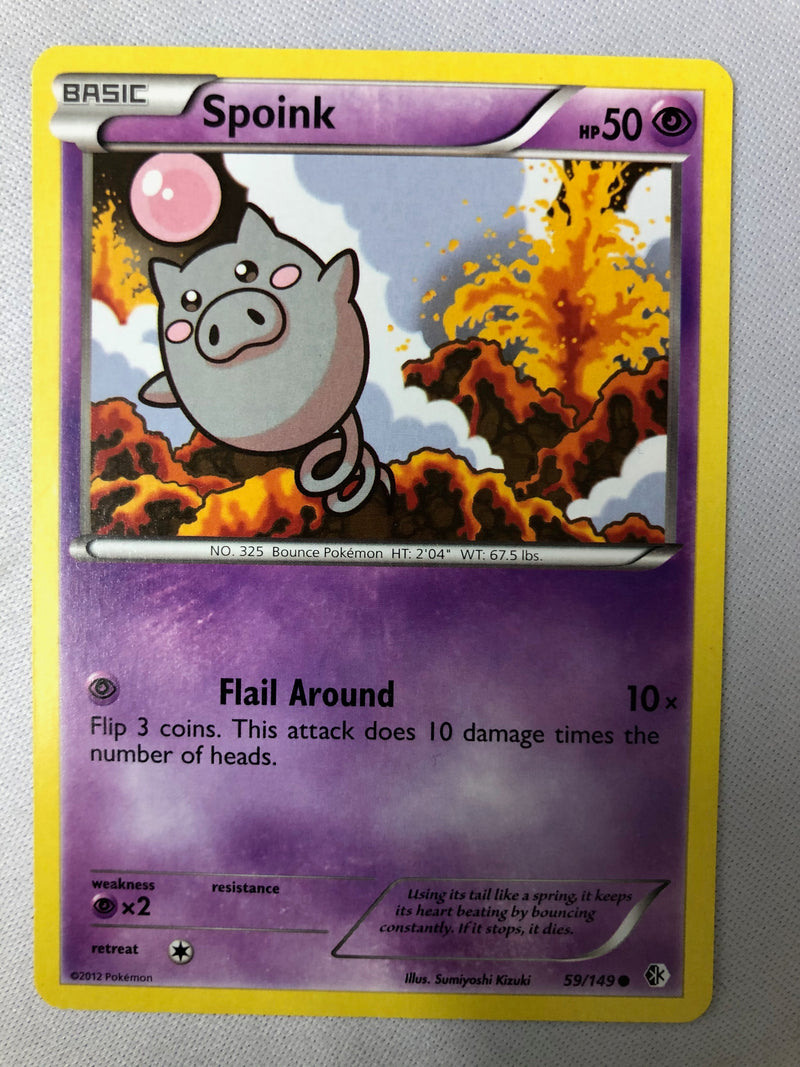Spoink 59/149 B&W: Boundaries Crossed Common Non Holo Pokemon Card NM