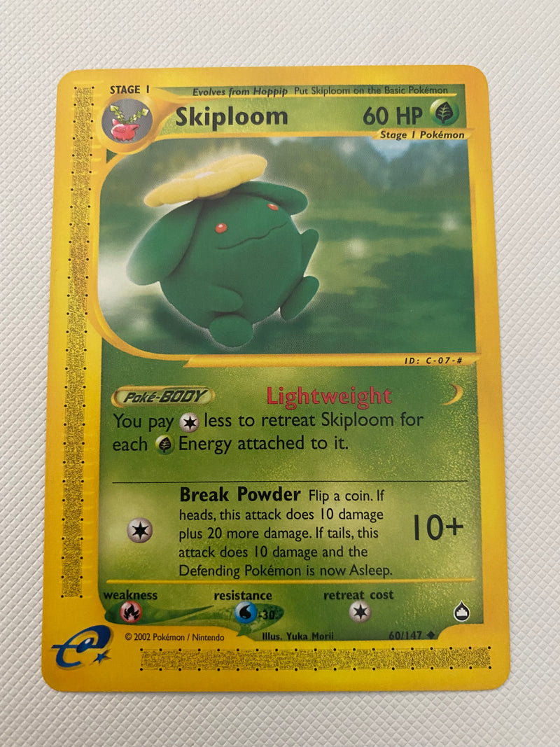 Skiploom 60/147 Uncommon Aquapolis Pokemon Card Non Holo Naer Mint