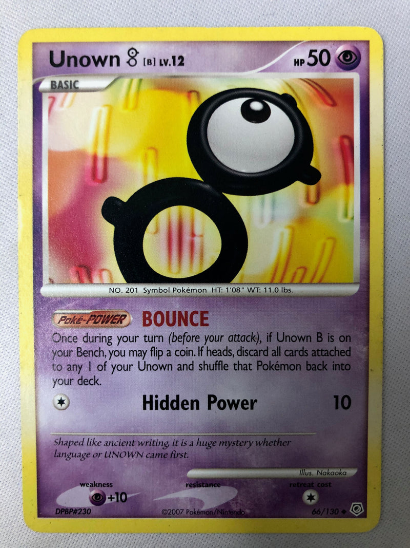 Unown B 66/130 Diamond & Pearl Uncommon Pokemon Card NM