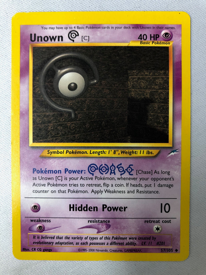 Unown C 57/105 Neo Genesis Uncommon Unlimited Pokemon Card Near Mint