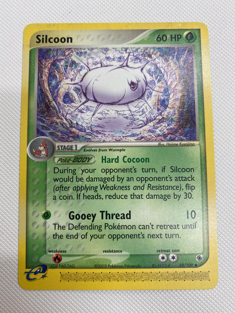 Silcoon 43/109 EX Ruby & Uncommon  Pokemon Card Near Mint