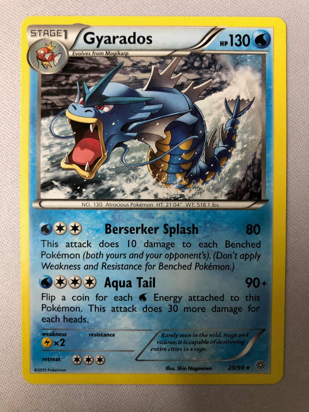 Gyarados 20/98 XY Ancient Origins Rare Non Holo Pokemon Card NM Gyarados 20/98 XY Ancient Origins Rare Non Holo Pokemon Card NM