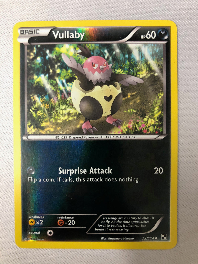 Vullaby 72/114 B&W Base Set Uncommon Reverse Holo Pokemon Card NM