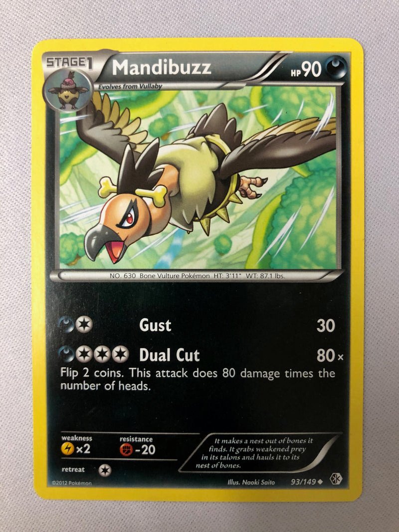 Mandibuzz 93/149 Boundaries Crossed Uncommon Non Holo Pokemon Card NM