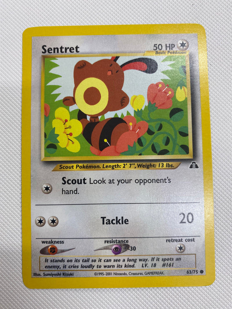 Sentret 63/75  Common Pokemon Card Neo Discovery Naer Mint