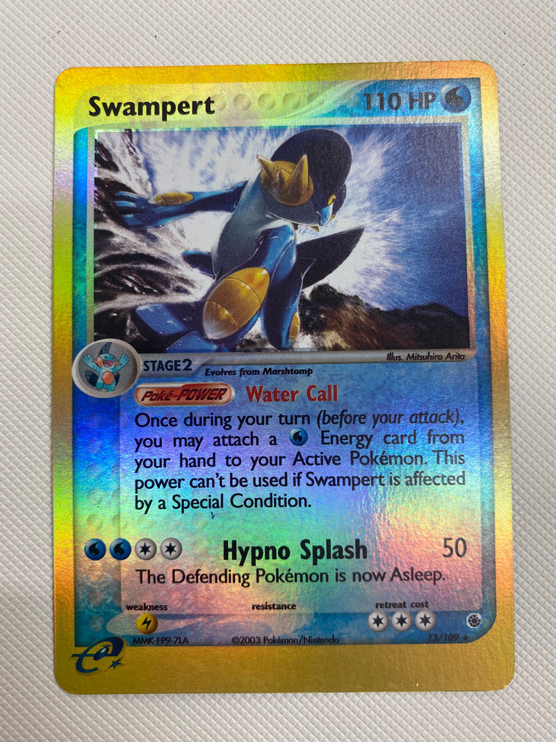 Swampert 13/109 Reverse Holo EX Ruby & Sapphire Rare Pokemon Card Near Swampert 13/109 Reverse Holo EX Ruby & Sapphire Rare Pokemon Card Near