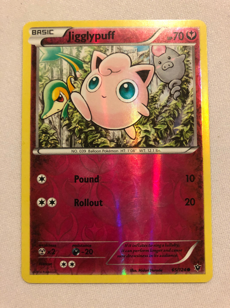 Jigglypuff 65/124 XY Fates Collide Reverse Holo Pokemon Card Near Mint