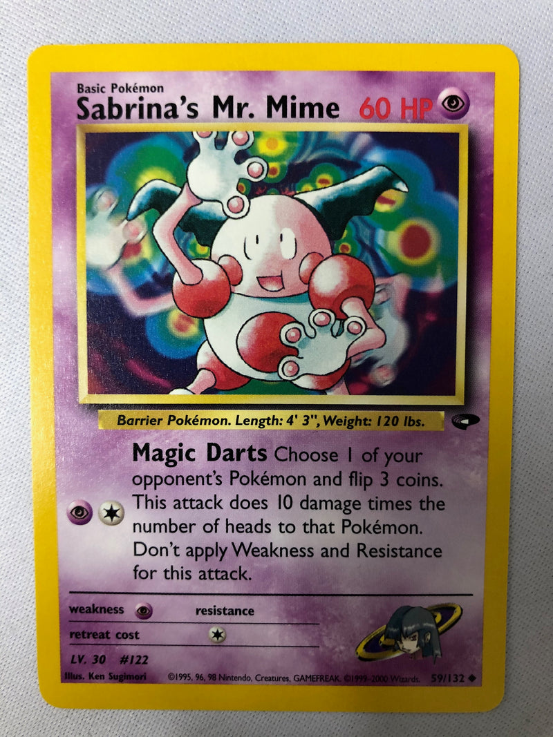 Sabrina's Mr. Mime 59/132 Gym Challenge Uncommon Unlimited Pokemon Card NM