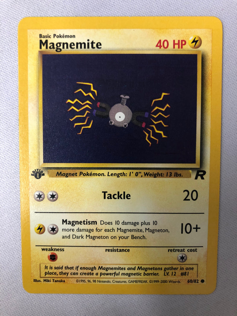 Magnemite 60/82 Team Rocket 1st Edition Pokemon Card NM