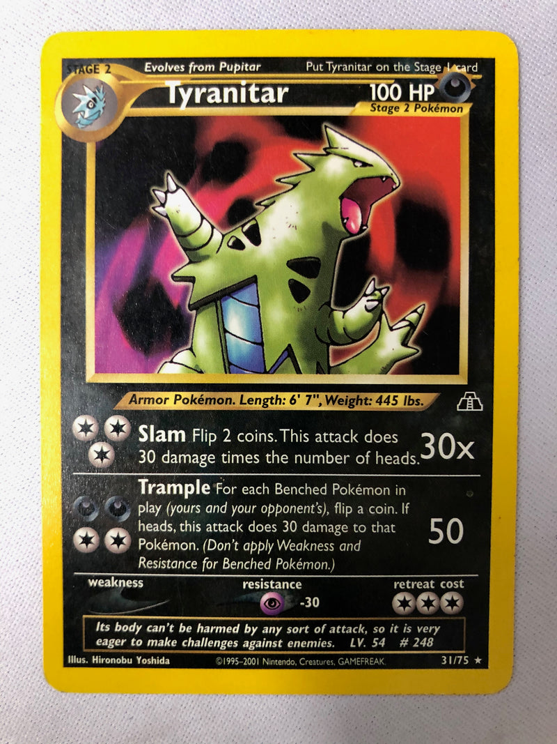 Tyranitar 31/75 Neo Discovery Rare Unlimited Non Holo Pokemon Card NM