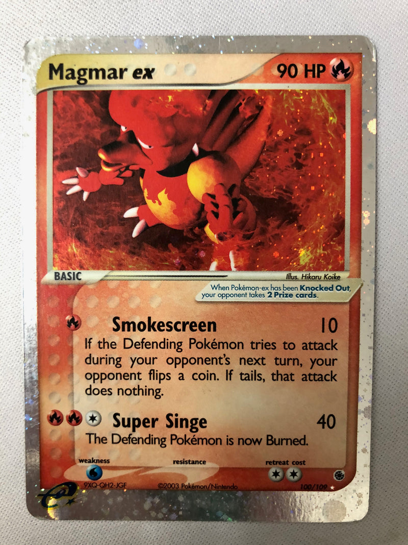 Magmar EX 100/109 Ruby & Sapphire Reverse Holo Rare Pokemon Card NM