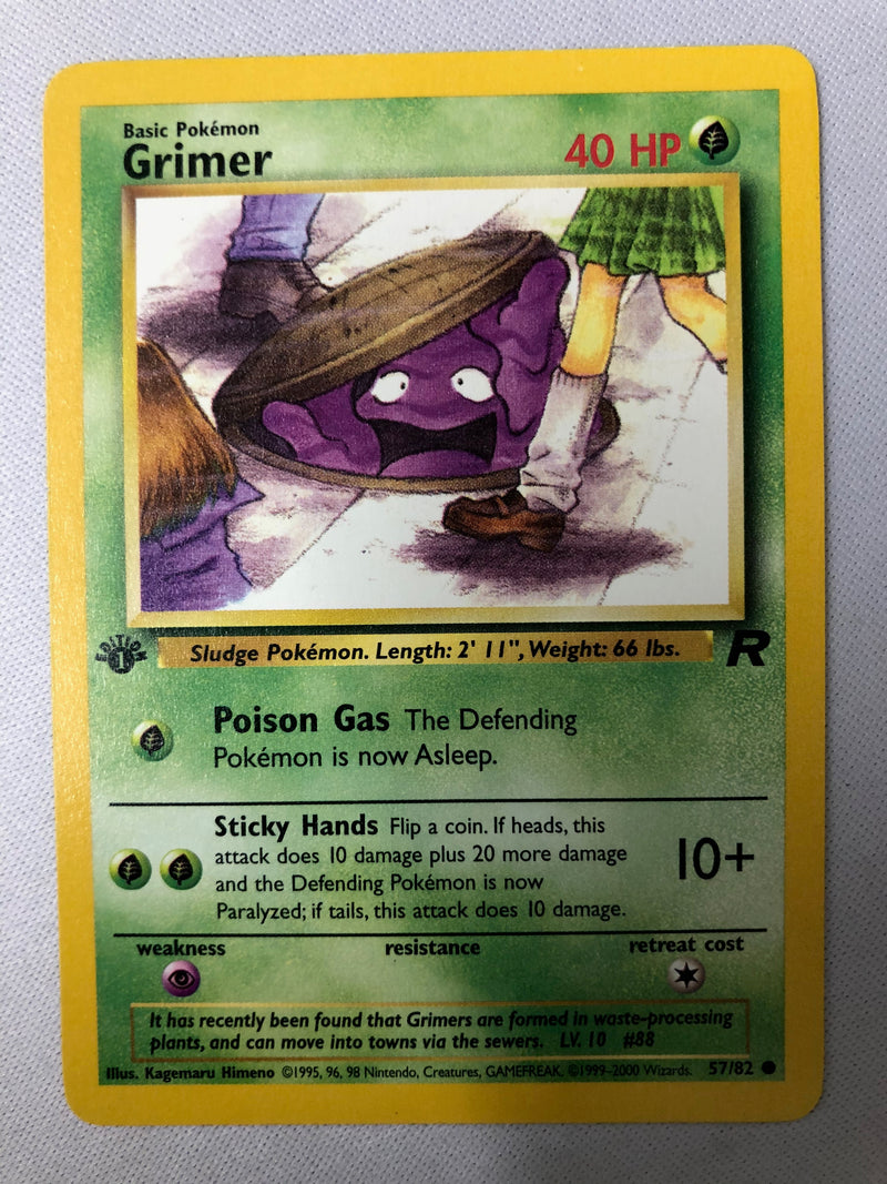 Grimer 57/82 Team Rocket 1st Edition Common Non Holo Pokemon Card NM