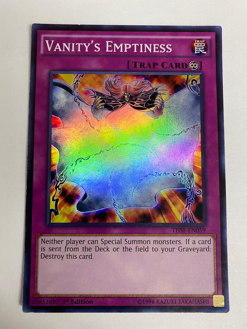 yugioh cards time wizard Yugioh GERMAN Vanity's Emptiness THSF-EN059 Super Rare 1st Edition NM