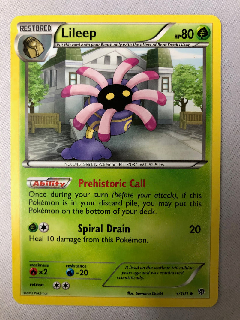 Lileep 3/101 Plasma Blast Uncommon Non Holo Pokemon Card NM