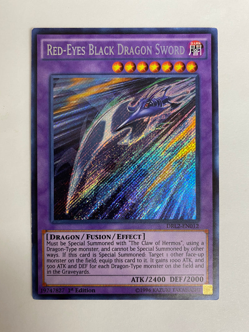 Yugioh Red-Eyes Black Dragon Sword DRL2-EN012 Secret Rare 1st Edition Yugioh Red-Eyes Black Dragon Sword DRL2-EN012 Secret Rare 1st Edition