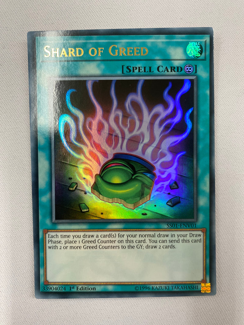 Yugioh Shard of Greed  SS01-ENV01  Ultra Rare 1st Edition Near Mint