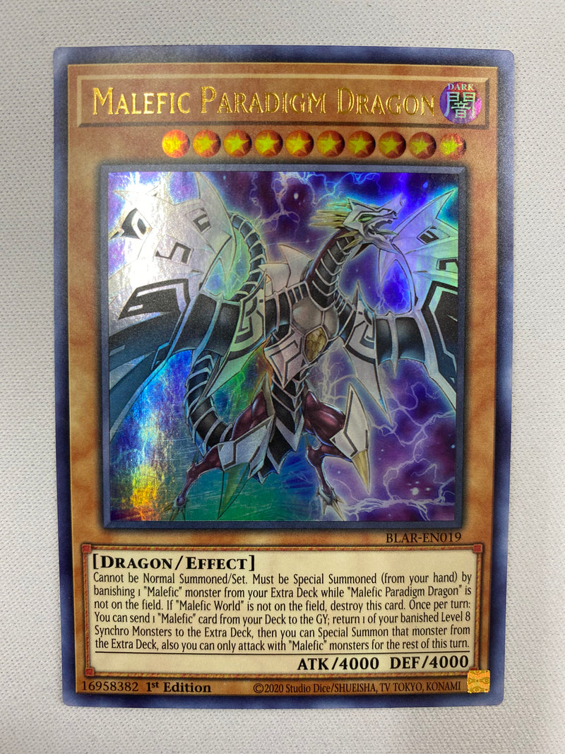 yugioh all malefic cards Yugioh Malefic Paradigm Dragon BLAR-EN019 Ultra Rare 1st Edition Near