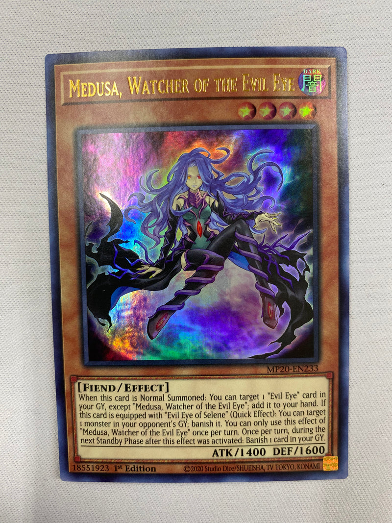 Yugioh Medusa, Watcher of the Evil Eye MP20-EN233 Ultra Rare 1st Editi Yugioh Medusa, Watcher of the Evil Eye MP20-EN233 Ultra Rare 1st Editi