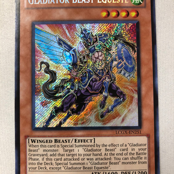 Yugioh Gladiator Beast Equeste LCGX-EN251 Secret Rare Unlimited Editio