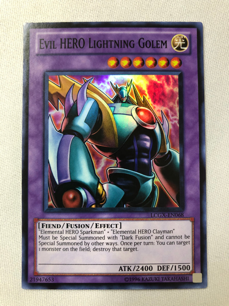Yugioh Evil HERO Lightning Golem LCGX-EN068 Super Rare Unlimited Edition Near Mint