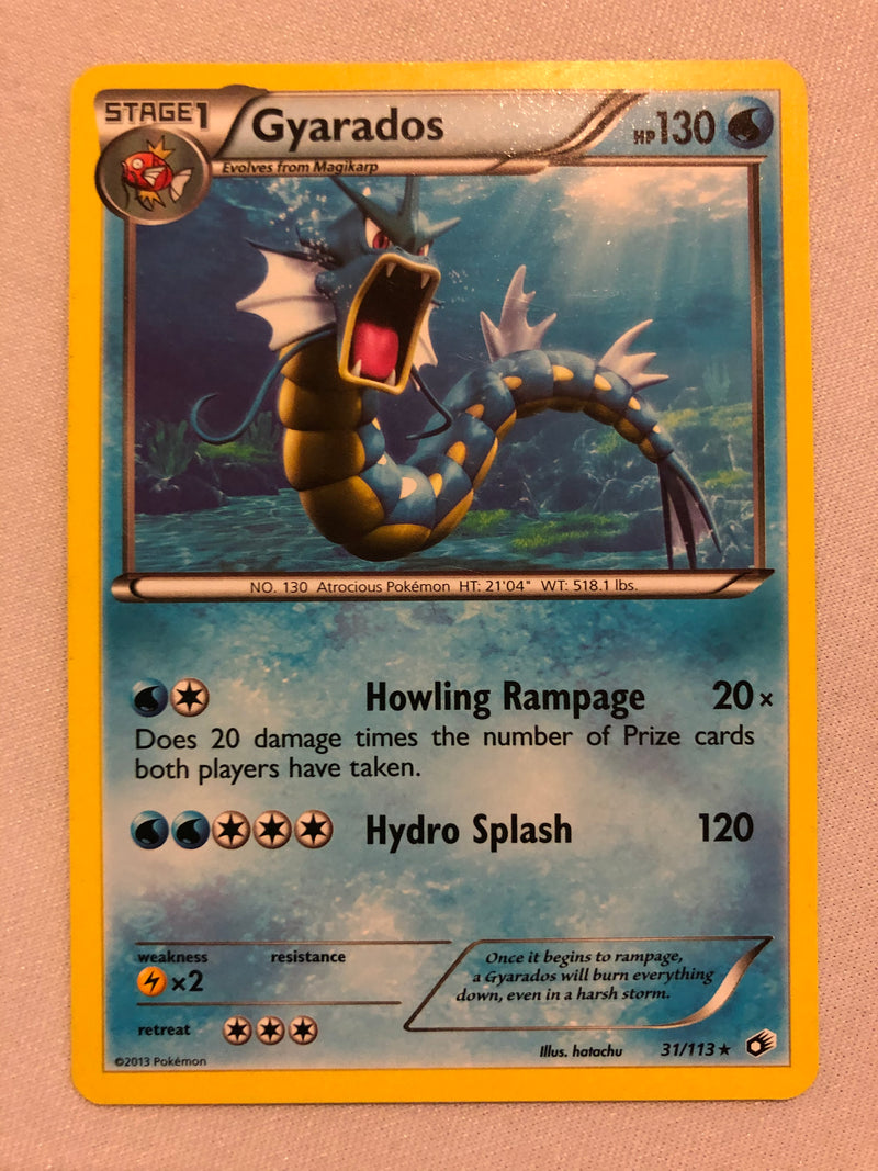 Gyarados 31/113 Rare B&W: Legendary Treasures Pokemon Card Near Mint