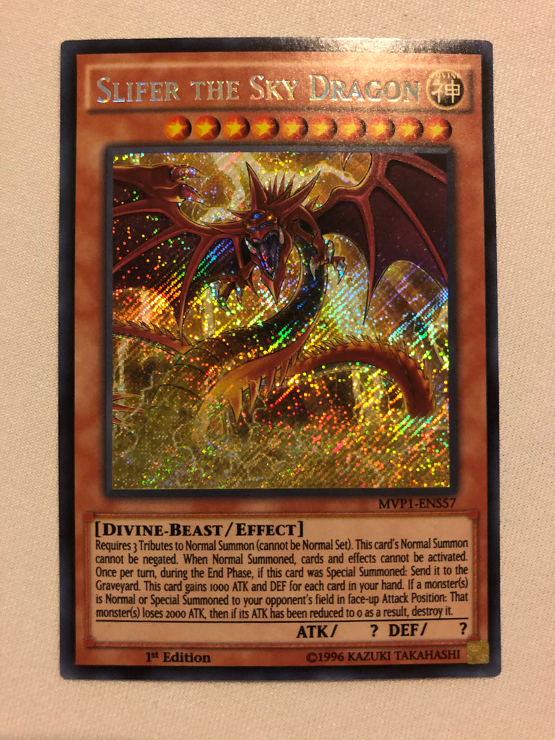 Yugioh Slifer the Sky Dragon MVP1-ENS57 Secret Rare 1st Edition Near M Yugioh Slifer the Sky Dragon MVP1-ENS57 Secret Rare 1st Edition Near M