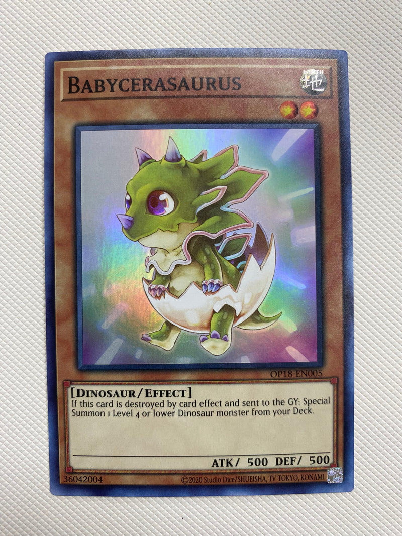 Yugioh Babycerasaurus OP18-EN005 Super Rare Naer Mint