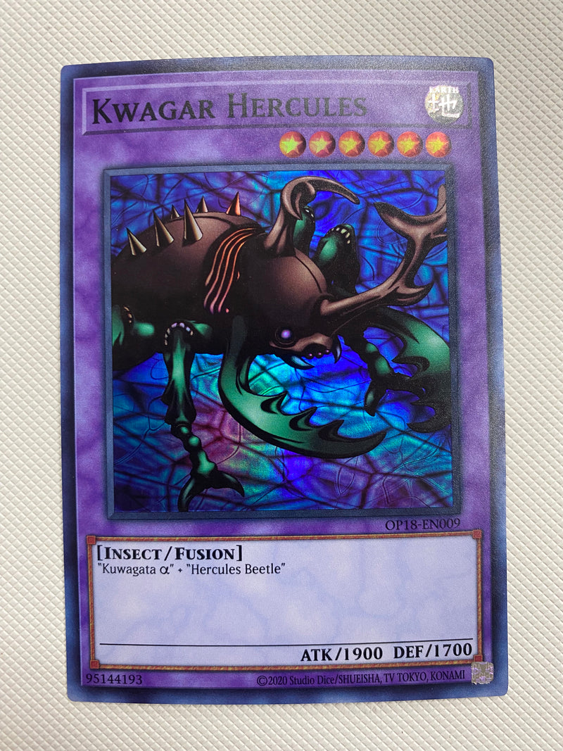 Yugioh Kwagar Hercules OP18-EN009 German Super Rare Naer Mint