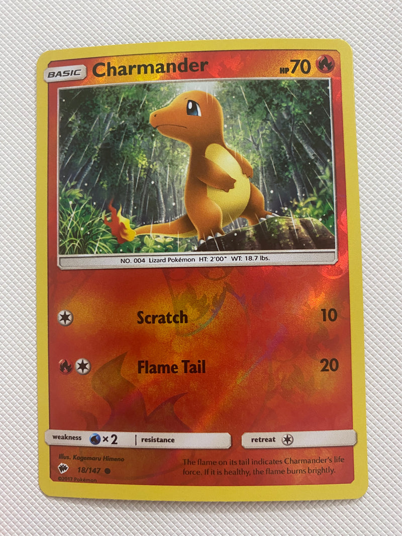 Charmander 18/147 Reverse Holo Burning Shadows Pokemon Card Naer Mint