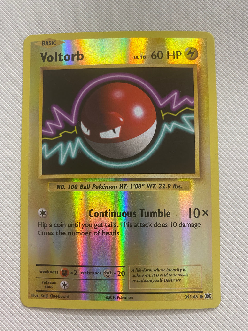 Voltorb 39/108 Reverse Holo Evolutions Pokemon Card Near Mint Voltorb 39/108 Reverse Holo Evolutions Pokemon Card Near Mint