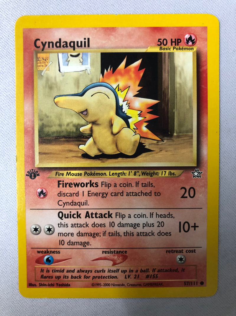 Cyndaquil 57/111 Neo Genesis 1st Edition Common Pokemon Card NM