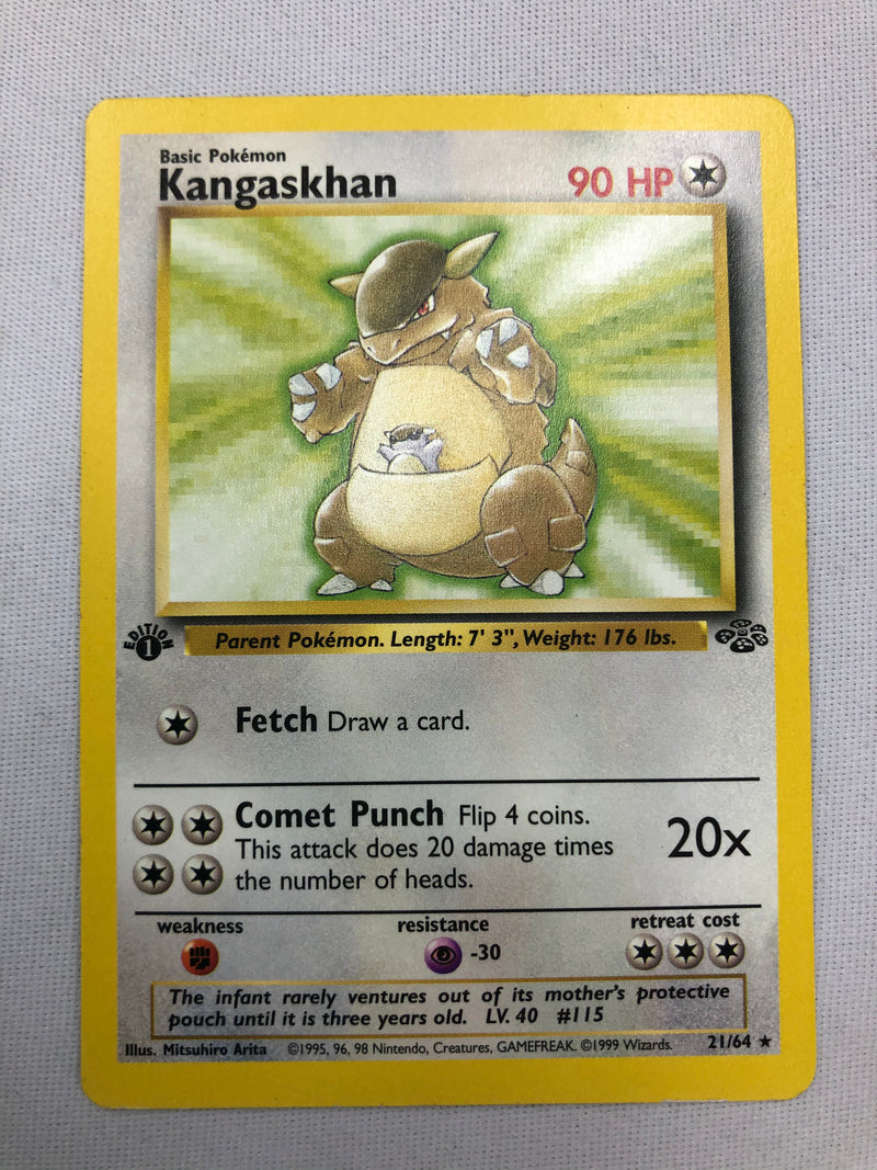 Kangaskhan 21/64 Rare Jungle 1st Edition Pokemon Card Near Mint Kangaskhan 21/64 Rare Jungle 1st Edition Pokemon Card Near Mint
