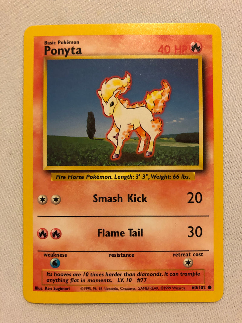 Ponyta 60/102 Base Set Pokemon Card Near Mint