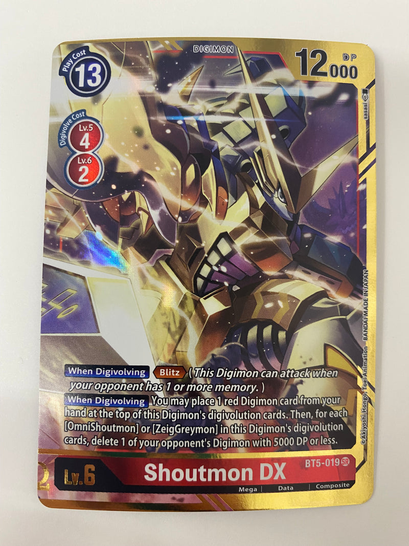 Digimon TCG Shoutmon DX Alternate Art BT5-019 Secret Battle of Omni Near Mint