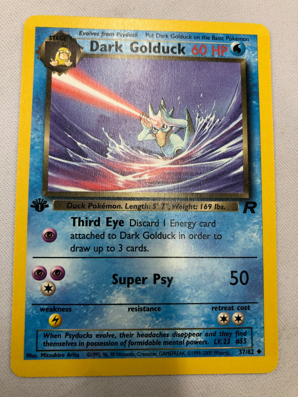 Dark Golduck 37/82 Team Rocket 1st Edition Pokemon Card Near Mint Dark Golduck 37/82 Team Rocket 1st Edition Pokemon Card Near Mint