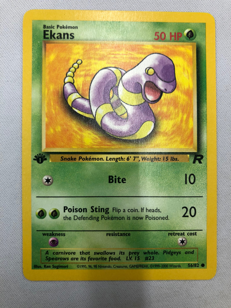 Ekans 56/82 Team Rocket 1st Edition Common NM