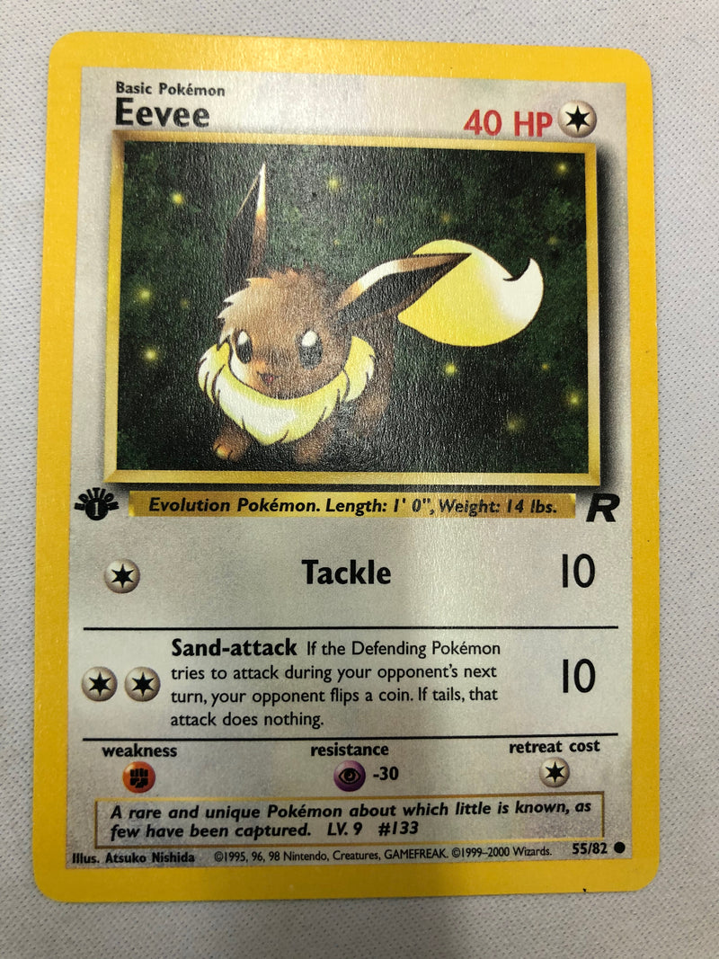 Eevee 55/82 Team Rocket 1st Edition Common Pokemon Card NM