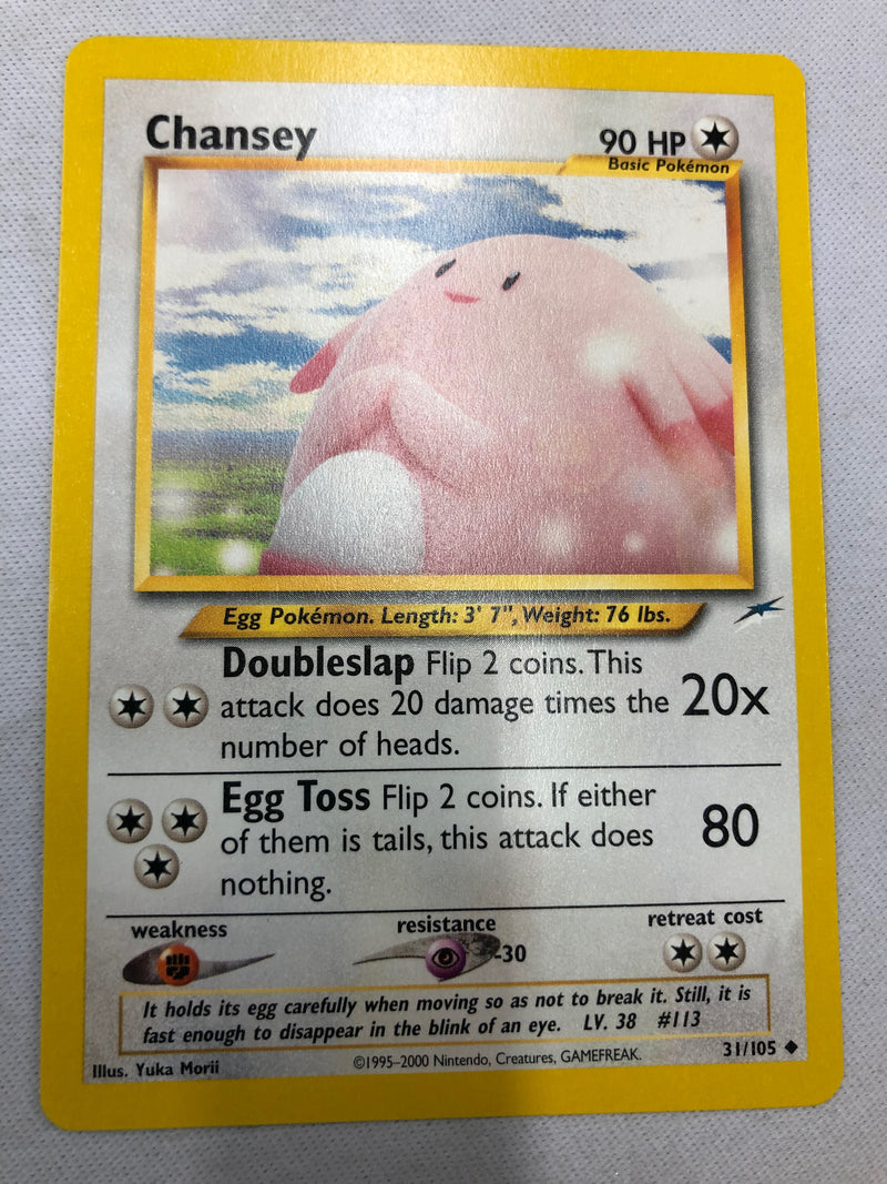 Chansey  31/105 Neo Destiny Uncommon  Unlimited Edition Pokemon Card Near Mint