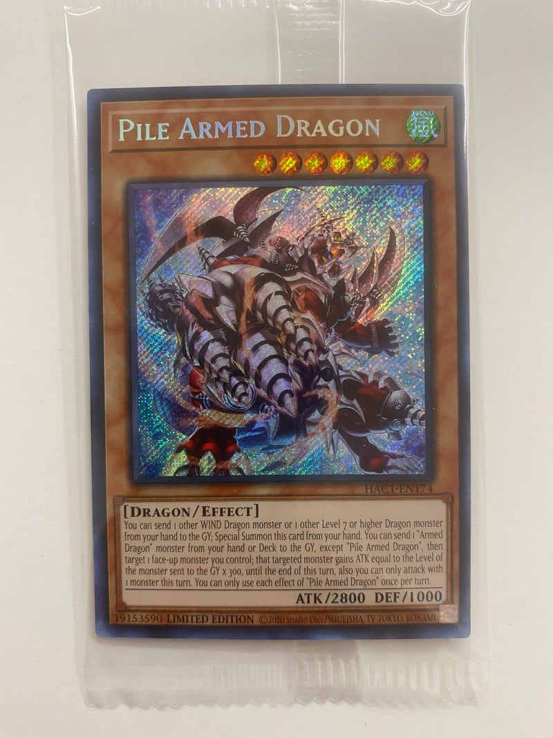 Yugioh Armed Dragon the Armored Dragon HAC1-EN174 Secret Rare Promo Sealed NM