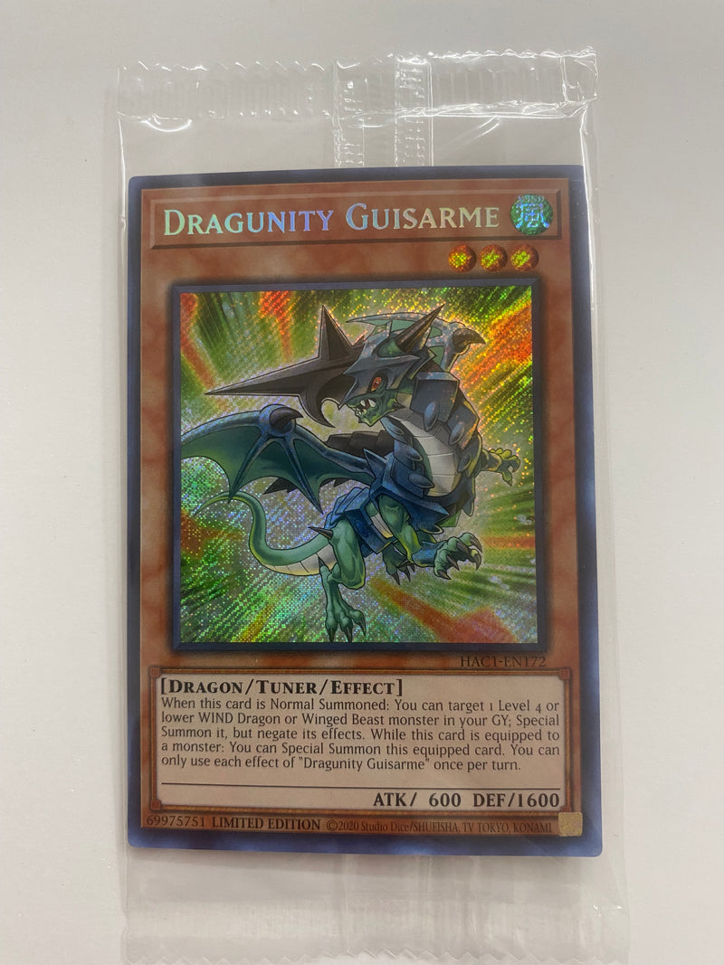 Yugioh Dragunity Guisarme HAC1-EN172  Limited Ed Secret Rare Sealed NM