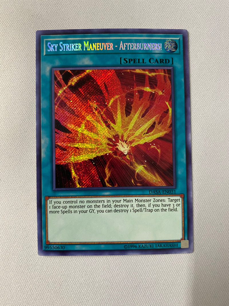 Yugioh Sky Striker Maneuver  Afterburners! DASA-EN031 Secret Rare NM