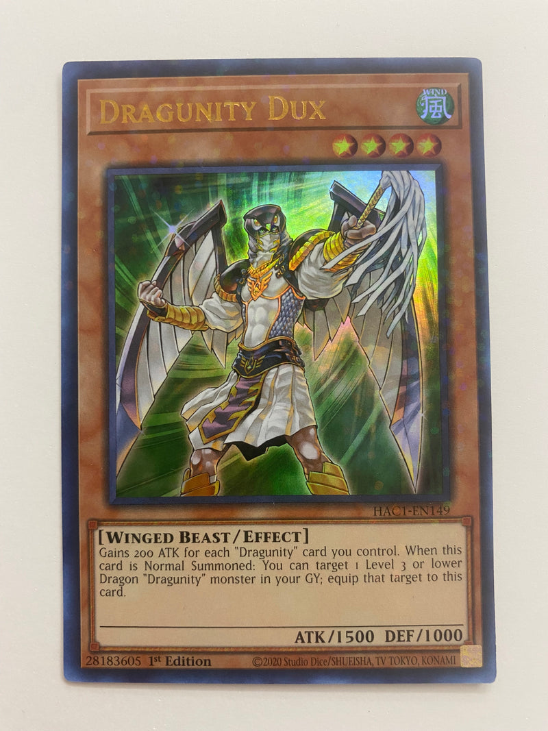 Yugioh Dragunity Dux HAC1-EN149 Duel Terminal Ultra Rare 1st Edition Near Mint