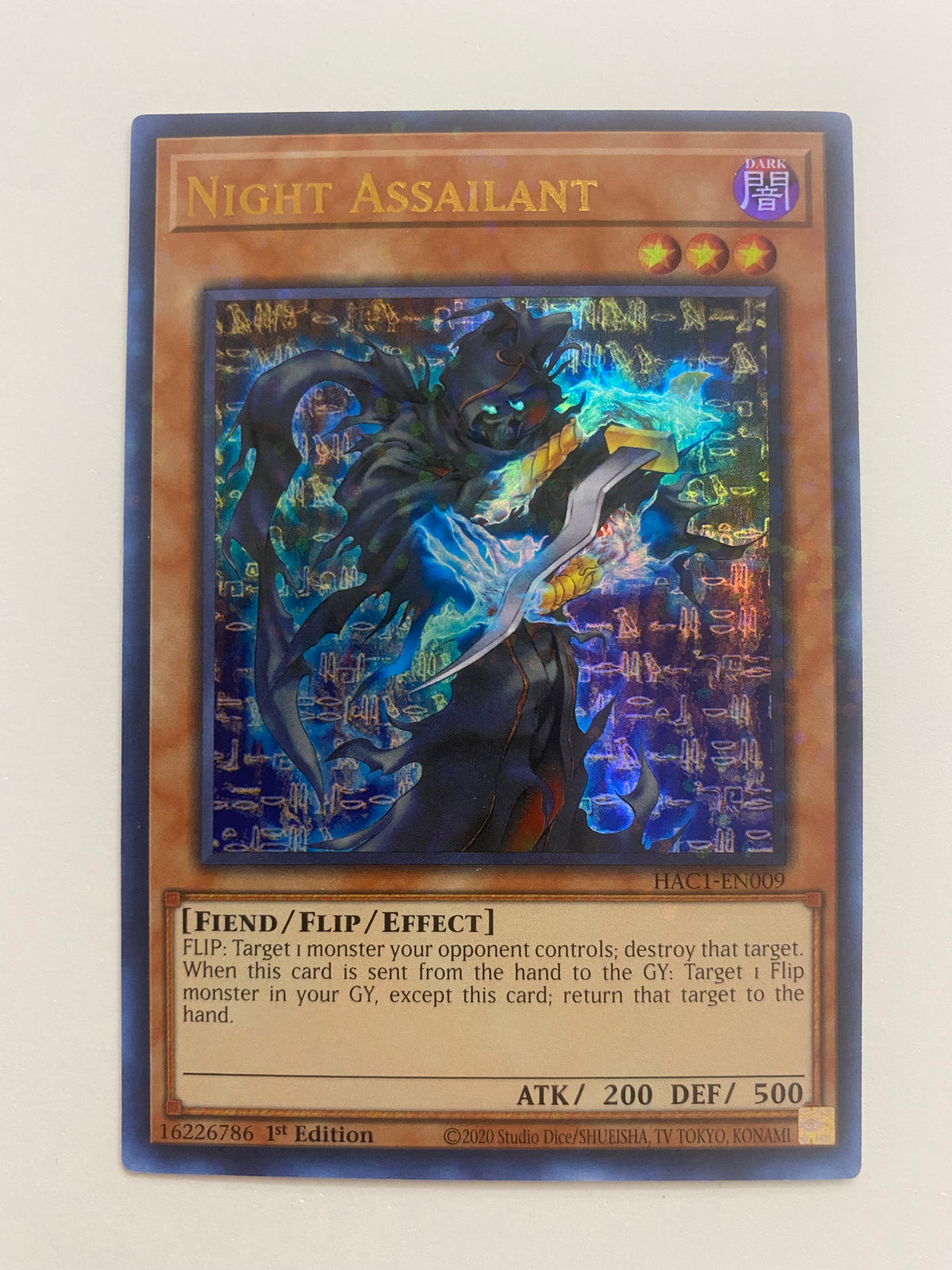 hac1 yugioh card list Night Assailant HAC1-EN009 Duel Terminal Ultra Rare 1st Edition Choose Your Deck!:Commander Deck - Miracle Worker Pokemon Pikachu Gold Metal Fighting[+30]