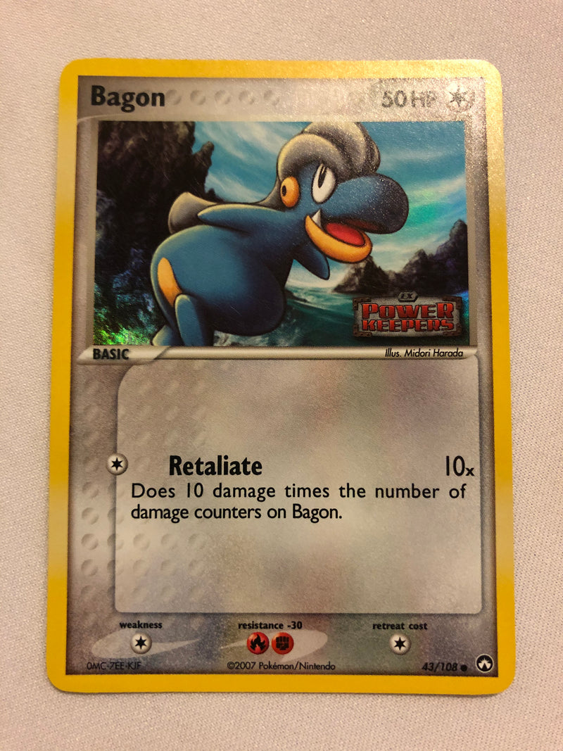 Bagon 43/108 Common Reverse Holo Ex Power Keepers Pokemon Card Near Mint