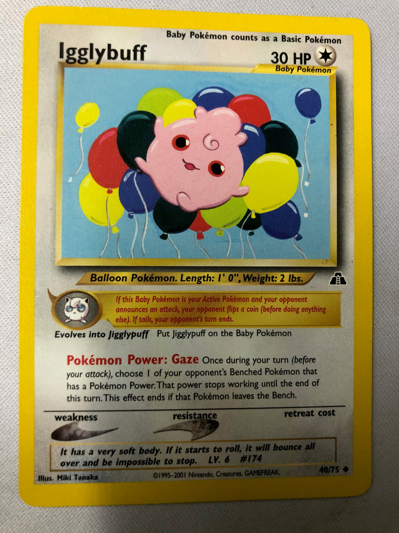 Igglybuff 40/75 Neo Discovery Unlimited Edition Uncommon Near Mint