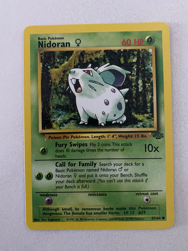 Nidoran 57/64 Jungle Unlimited Common Pokemon Card Near Mint
