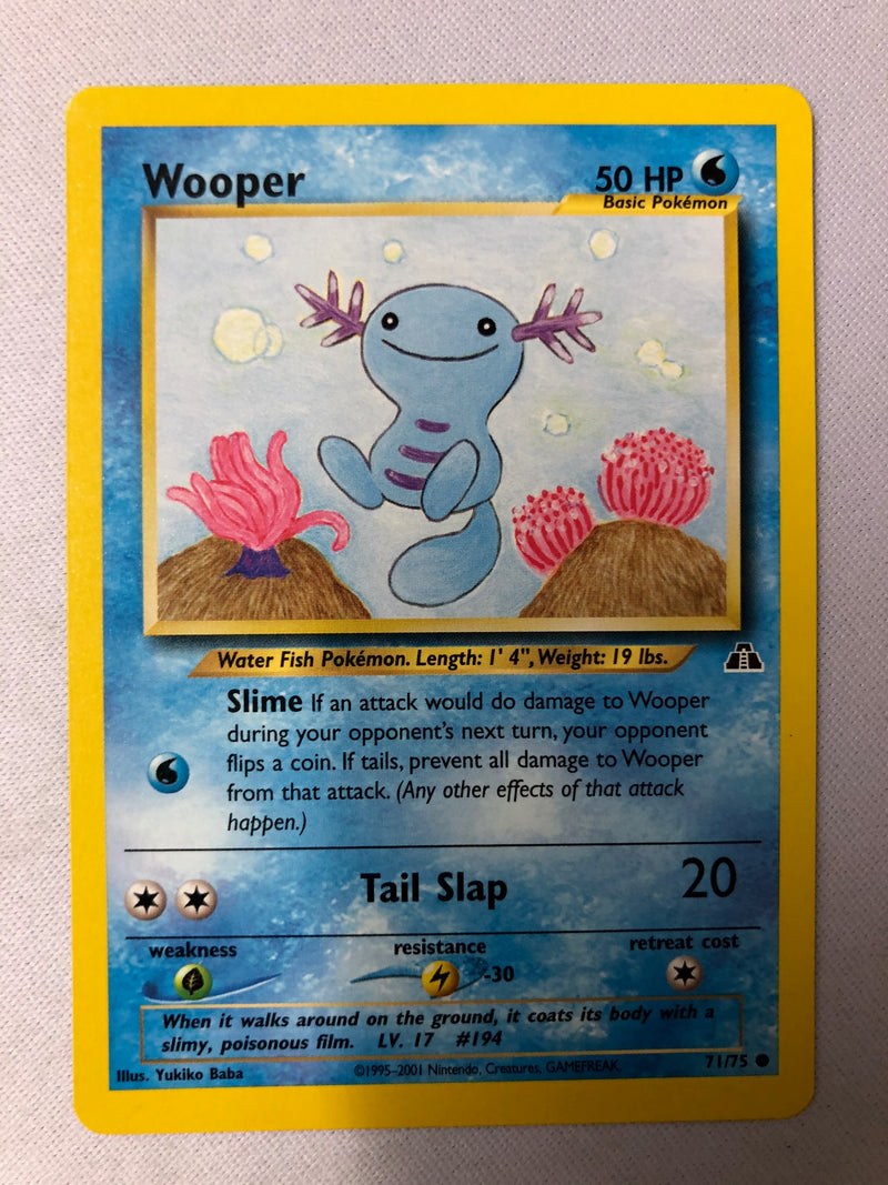 Wooper 71/75 Neo Destiny Unlimited Edition Common Near Mint
